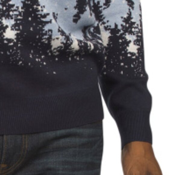 NEW ASPEN Landscape Design Crew Neck Sweater blue combo for men 267tn - Picture 3 of 3